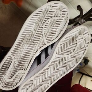 adidas White Sneakers with Black Stripes